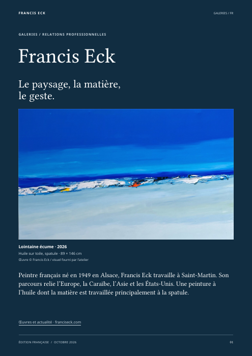 Couverture : Dossier Galeries — 2026