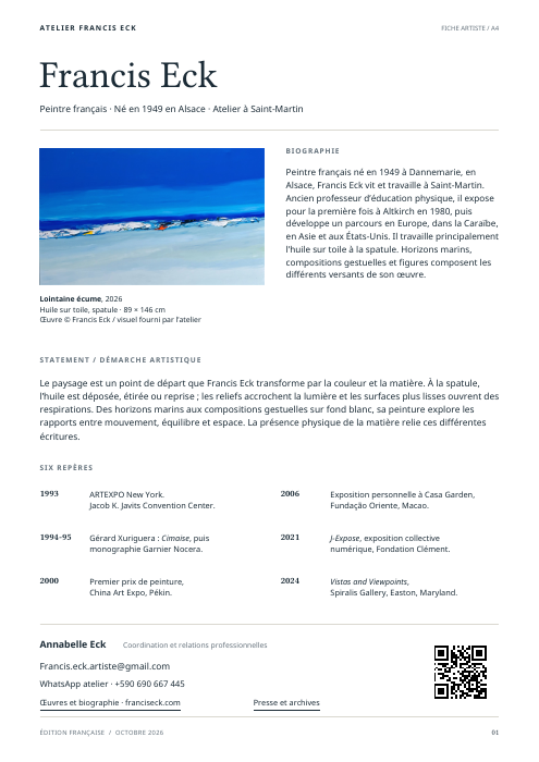 Couverture : Fiche artiste — 2026