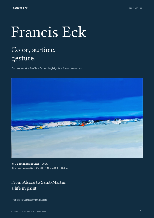 Cover: Francis Eck — US Press Kit 2026